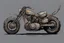 Placeholder: motorcycle, comic book,post-apocalypse, gray background,