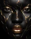 Placeholder: a beautiful black woman face made of kintsugi seam, photo realistic, 16K