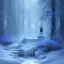 Placeholder: ethereal winter flowers, carved ice door at the end of ice steps, magical atmosphere, Beardsley, Unreal render, cinematic blue --aspect 9:16 --s 2500