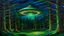 Placeholder: florescent classical oil painting Monet style large ufo in forest zapping avocado