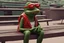 Placeholder: A cool Pepe sitting on the bench