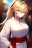 Placeholder: girl, masterpiece, best quality, cinematic lighting, detailed outfit, vibrant colors, perfect eyes, blue eyes, long hair, golden hair, messy hair, hair between eyes, depth of field, ray tracing, ponytail, miko,