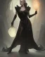 Placeholder: old evil queen in black leather gown, femme fatale, volouptous, busty, cleavage, angry, emperious, 8k resolution concept art portrait by Greg Rutkowski,