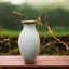 Placeholder: artistic photo of a tiny cracked ceramic vase repaired with gold, kintsugi, garden setting, beautiful landscape photography, beautiful, vines and leaves, delicate, cinematic, high detail, beautiful composition, delicate arrangement, aesthetic, soft lighting, award winning photography, tender
