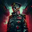 Placeholder: The president of Republic Indonesia in militiary cyberpunk style