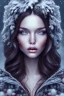 Placeholder: Wintertime Wonderland a Beautiful dark haired woman Hyperrealistic Digital Graphic in the Style of Jennifer Healy