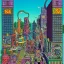 Placeholder: kaijus detroying a city by jim woodring