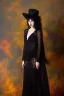 Placeholder: Full body portrait, painting, medium shot lady RomanticGoth