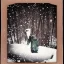 Placeholder: cryptid creain the snow polaroid vintage style realistic