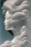 Placeholder: fuzzy, diffused, cloudy and blurred woman face, half view, greyish colors, by artist "gilded melted bubblewarp";by artist "erte";by artist "michelangelo da vinci";by artist "lalique";by artist "hector guimard" ;character design by artist "emshwiller sol";by artist "fan ho"