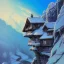 Placeholder: Chalet on bridges between chasm,mountains cliff, mountain peak,blue sky,detailed facades+beautiful, snow,richly detailed houses,trees,ornamental flowers +uphill road+biopunk+Book illustration by Gediminas Pranckevičius, Jean Baptiste Monge, Brian Kesinger, Anton fadeev, strong lines, high contrast vibrant colors, highly detailed, 16k resolution