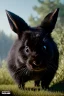 Placeholder: Movie poster for a Disney-Pixar film called "Boulder". It is about a thick black rabbit.