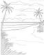 Placeholder: Coloring pages: A serene beach scene with soft golden sand, palm trees swaying gently in the breeze, and crystal-clear turquoise water. The image should evoke a sense of calmness and relaxation, allowing readers to imagine themselves lounging on the beach, feeling the warm sun on their skin.