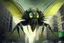 Placeholder: insecto extremadamente grande, de ojoso amarillos y alas verdes y muy feo y me atacando una ciudad