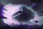 Placeholder: Large Futuristic Building, White Building, Alien Planet, Corrupted Forest, Dense Purple Fog, Dead Soil, Black Night Sky, Stars, Space, Distant Planets