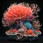 Placeholder: 3D rendering of Expressively detailed and intricate of a hyperrealistic “coral”: side view, single object, scientific, showing vuscular and flesh, colorful neon, vines, tribalism, black background, shamanism, cosmic fractals, octane render, 8k post-production, detailled metalic bones, dendritic, artstation: award-winning: professional portrait: atmospheric: commanding: fantastical: clarity: 16k: ultra quality: striking: brilliance: stunning colors: amazing depth