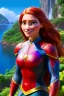 Placeholder: hyper realist, hyper detailed, stunningly beautiful Jean Grey, MO-DI CARTOON style