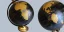 Placeholder: fantasy world globe, black marble, pearl inlay, fine gold detail, marginalia