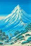 Placeholder: A turquoise snow covered mountain painted by Katsushika Hokusai