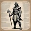Placeholder: character concept sheet with AD&D statistics and characteristics, [high res photo by Ray Harryhausen for Mahābhārata module B3] a character of Pāṇḍavas class of King: Nakula — Son of the Aśvins (Twin Gods of Healing and Beauty) Epithets: Ashvineya, Madreya (son of Madri) Qualities: Known for beauty, grace, and skill in horse-keeping. Embodies refinement, modesty, and loyalty. Also skilled in swordsmanship. Symbolic trait: The ideal of harmony and aesthetic balance. Weapon: Sword. Special gift: I