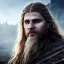 Placeholder: long haired viking, A detailed image of a man, insane facial war paint detail, ambient detail, depth of field, dirty make-up, crystalized complimentary colors, warrior, atmospheric, realistic, unreal engine, lighting, octane render, proportional, national geographic haze,