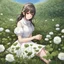 Placeholder: a girl in a white dress sitting in a field of clovers, cute anime girl portrait, beautiful anime portrait, realistic anime art style, realistic cute girl painting, portrait anime girl, smooth anime cg art, detailed portrait of anime girl, portrait of girl in flower field, realistic anime style at pixiv, cute anime waifu in a nice dress, realistic anime artstyle