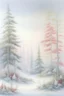 Placeholder: magic Fir trees, flowers, beautiful landscape, delicate tones, translucent, snow white, clear lines, high-quality drawing, beautiful landscape, clear drawing of details, realistic, high quality, hazy haze, hyperrealism, delicate pastel tones, fabulous, highlights, high-quality detail, watercolor, snowy