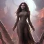 Placeholder: fantasy setting, insanely detailed, dark-skinned woman, indian, black wavy hair, magician, warrior