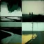 Placeholder: Minimal abstract oil paintings desolate 1960s lost highway. Concrete textures. style of Phil Hale , Daniel Pitin