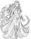 Placeholder: Avengers Scarlet Witch, coloring page, no leaves, full body (((((white background))))), only use an outline., real style, line art, white color, clean line art, white background, Sketch style