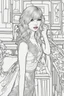 Placeholder: coloring pages of taylor swift for adults, Designs Black and white, No Shading
