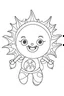 Placeholder: outline art for cute Sun coloring pages with sitch, white background, Sketch style, full body, only use outline, toddlers style, clean line art, white background, no shadows and clear and well outlined.