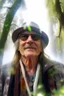 Placeholder: hyper real oil painting portrait of psychedelic kid rock showering himself inside a smoke cloud in slimy bubbles and gelatinous background, zeiss prime lens, bokeh like f/0.8, tilt-shift lens 8k, high detail, smooth render, down-light, unreal engine, prize winning