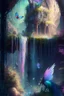 Placeholder: Phantasy landscape.Paradise hauntedgarden, unicorn, bright magic art, splash art, high quality, 8k, digital painting, glitter, waterfall, greenery, butterflies, birds of paradise, gnome's house, trending on artstation, sharp focus, studio photo, intricate details, highly detailed, by greg rutkowski