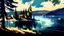 Placeholder: Couer D Alene lake drawn in rpg painterly art style