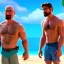 Placeholder: shirtless Walter White family , 8k, tropical beach background, jaun