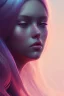 Placeholder: girl, cute, beautiful, long hair, rainbow hair, rainbows, close up portrait by Greg Rutkowski, eyes closed