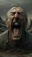 Placeholder: A big statue of a head in the sand huge mouth open and out of it a lot of snakes and spidrs,surrealism of the dark of a nightmare ten miles high and six foot deep, hyper photorealistic, hyper detailed dark art color, high resolution, fog, octane render, tilt shift, HDRI Environment, all pictures dark gray