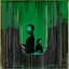 Placeholder: Negotiating dream frequencies culvimating in a fetal absurdity, by Gabriel Pacheco, by Colin McCahon, ink illustration, Green and black color scheme, unsettling abstract art, sketchy
