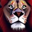 Placeholder: Lion King animation Chachi male lion triangular face broad nose tip wide green eyes