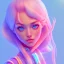 Placeholder: isometric clean art of super cute girl, soft lighting, soft pastel gradients, high definition, 3d icon clay render, blender 3d