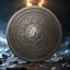 Placeholder: a silver coin called a moon standing on edge. a silver moon in the middle. ancient viking runes. flat coin. show one whole coin front on at a distance. fantasy concept art, exquisite realism, a masterpiece, dynamic lighting, hyper detailed, intricately detailed, deep color, Unreal Engine, volumetric lighting , Epic cinematic brilliant stunning intricate meticulously detailed dramatic atmospheric maximal,