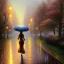 Placeholder: Painting of a Woman Walking in the Rain with an Umbrella, American Romance Painting, 4K Matte Thomas Kinkade, Thomas Kinkade, by Thomas Moran, inspired by Michael Komarck, ( ( Thomas Kinkade ), Thomas Kinkade, Thomas Kinkade, Thomas Kinkade Style, Thomas Kinkade Painting, Spring Eve, by Thomas Kinkade