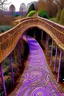 Placeholder: A pinkish lavender mystical maze on a bridge designed in Navajo baskets painted by Gustav Klimt