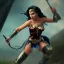 Placeholder: Wonder woman is fighting a giant bug