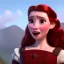 Placeholder: Very young Modern looking Mary queen of scots , with long red hair, blue eyes, pouting red lips, the most beauiful , Star wars ,big smile white teeth . full lips ,vintage pixar