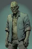 Placeholder: zombie, portrait, comic book, full body, standing, mean