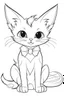 Placeholder: outline art for Kitten (Cat) coloring pages with sitch, white background, Sketch style, full body, only use outline, toddlers style, clean line art, white background, no shadows and clear and well outlined.