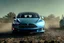 Placeholder: A Tesla 'Model Y' is going at a high speed, during the battle of "The War of the Worlds" (of H.G. Wells). (CINEMATIC, WIDE ANGLE LENS, PHOTO REAL)