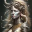 Placeholder: ssango fantasy, fantasy magic, intricate, sharp focus, illustration, highly detailed, digital painting, concept art, matte, artgerm and paul lewin and kehinde wiley, masterpiece silver elephant head bronze Asian African girl nice breast Afo hair turquoise golden waves